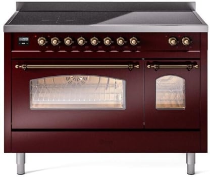 Ilve Nostalgie II Collection UPI486NMPBUB - 48 Inch Freestanding Electric Induction Range in Front View