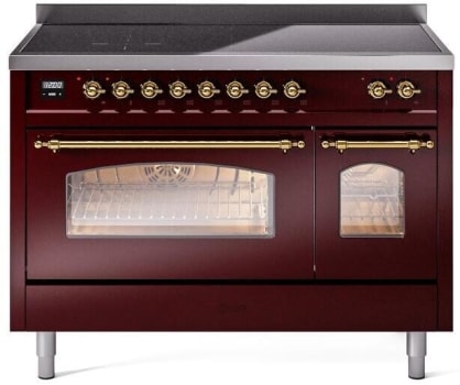 Ilve Nostalgie II Collection UPI486NMPBUG - 48 Inch Freestanding Electric Induction Range in Front View