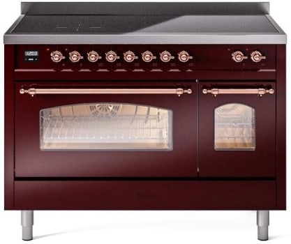 Ilve Nostalgie II Collection UPI486NMPBUP - 48 Inch Freestanding Electric Induction Range in Front View