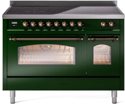 Ilve Nostalgie II Collection UPI486NMPEGB - 48 Inch Freestanding Electric Induction Range in Front View