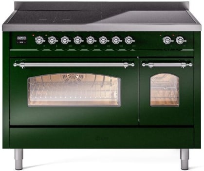 Ilve Nostalgie II Collection UPI486NMPEGC - 48 Inch Freestanding Electric Induction Range in Front View