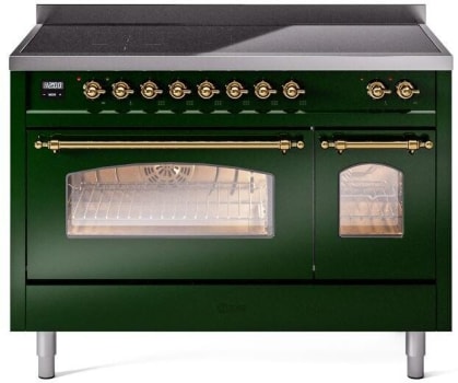 Ilve Nostalgie II Collection UPI486NMPEGG - 48 Inch Freestanding Electric Induction Range in Front View