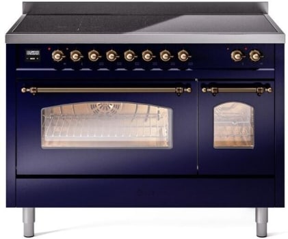 Ilve Nostalgie II Collection UPI486NMPMBB - 48 Inch Freestanding Electric Induction Range in Front View