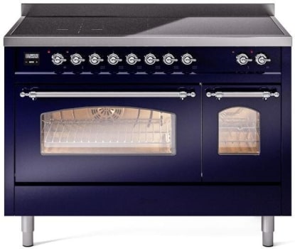 Ilve Nostalgie II Collection UPI486NMPMBC - 48 Inch Freestanding Electric Induction Range in Front View
