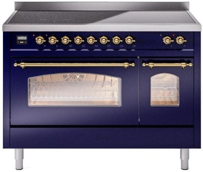 Ilve Nostalgie II Collection UPI486NMPMBG - 48 Inch Freestanding Electric Induction Range in Front View