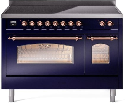 Ilve Nostalgie II Collection UPI486NMPMBP - 48 Inch Freestanding Electric Induction Range in Front View