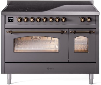 Ilve Nostalgie II Collection UPI486NMPMGB - 48 Inch Freestanding Electric Induction Range in Front View