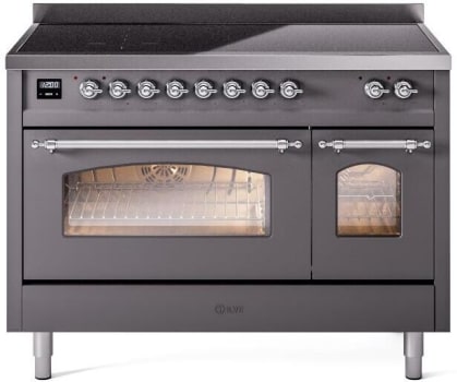 Ilve Nostalgie II Collection UPI486NMPMGC - 48 Inch Freestanding Electric Induction Range in Front View