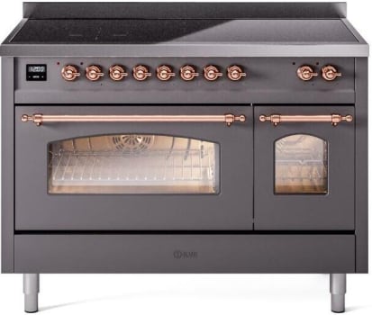 Ilve Nostalgie II Collection UPI486NMPMGP - 48 Inch Freestanding Electric Induction Range in Front View