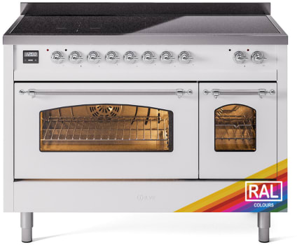 Ilve Nostalgie II Collection UPI486NMPRAC - 48 Inch Triple Glass Door Freestanding Induction Range in Custom Color with 6 Elements