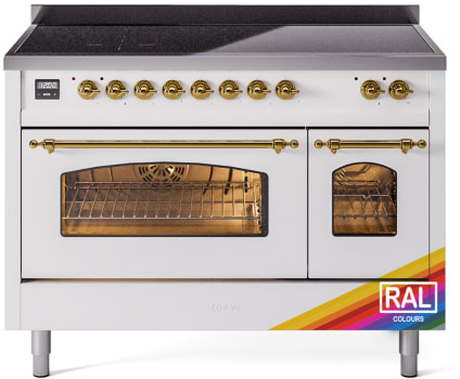 Ilve Nostalgie II Collection UPI486NMPRAG - 48 Inch Triple Glass Door Freestanding Induction Range in Custom Color with 6 Elements