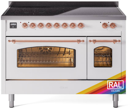 Ilve Nostalgie II Collection UPI486NMPRAP - 48 Inch Triple Glass Door Freestanding Induction Range in Custom Color with 6 Elements