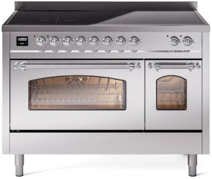 Ilve Nostalgie II Collection UPI486NMPSSC - 48 Inch Freestanding Electric Induction Range in Front View