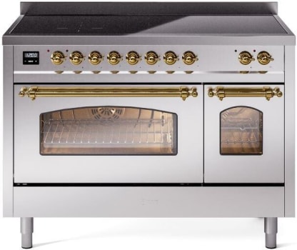 Ilve Nostalgie II Collection UPI486NMPSSG - 48 Inch Freestanding Electric Induction Range in Front View