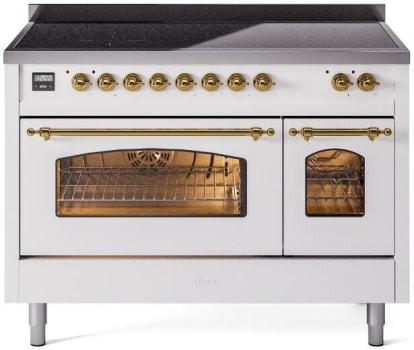 Ilve Nostalgie II Collection UPI486NMPWHG - 48 Inch Freestanding Electric Induction Range in Front View