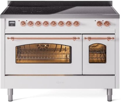 Ilve Nostalgie II Collection UPI486NMPWHP - 48 Inch Freestanding Electric Induction Range in Front View