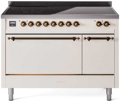 Ilve Nostalgie II Collection UPI486QNMPAWB - 48 Inch Solid Door Freestanding Induction Range in Bronze Trim with 6 Elements
