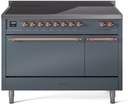 Ilve Nostalgie II Collection UPI486QNMPBGP - 48 Inch Solid Door Freestanding Induction Range in Copper Trim with 6 Elements