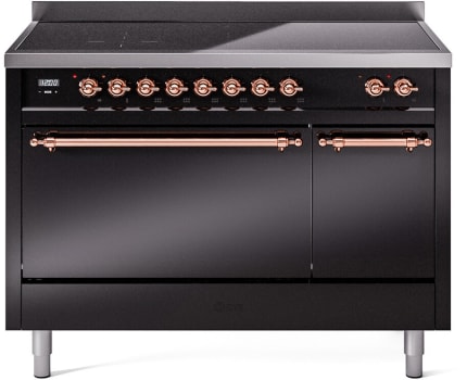 Ilve Nostalgie II Collection UPI486QNMPBKP - 48 Inch Solid Door Freestanding Induction Range in Copper Trim with 6 Elements