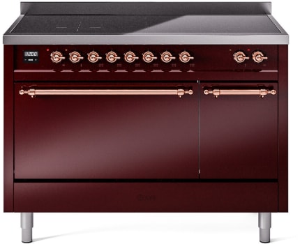 Ilve Nostalgie II Collection UPI486QNMPBUP - 48 Inch Solid Door Freestanding Induction Range in Copper Trim with 6 Elements