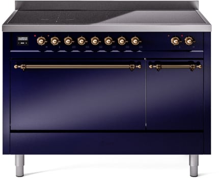 Ilve Nostalgie II Collection UPI486QNMPMBB - 48 Inch Solid Door Freestanding Induction Range in Bronze Trim with 6 Elements