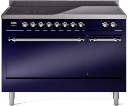 Ilve Nostalgie II Collection UPI486QNMPMBC - 48 Inch Solid Door Freestanding Induction Range in Chrome Trim with 6 Elements