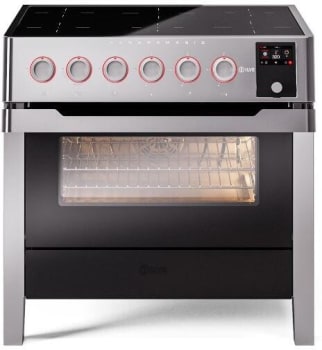 Ilve Panoramagic UPMI09S3SS - Panoramagic 36 Inch Freestanding Electric Induction Range in Front View
