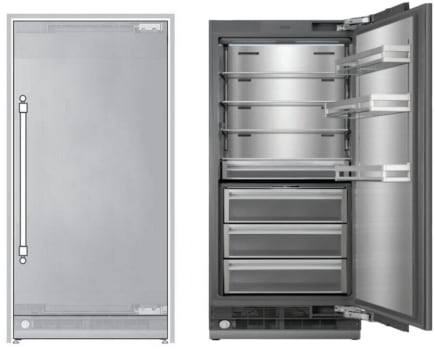 Ilve URFC36SNWPRY - 36 inch Refrigerator Column with 20.1 cu. ft. Capacity