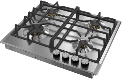 Verona Designer Series VDGCT424FSS - 24 Inch Gas Cooktop with 4 Brass Sealed Burners