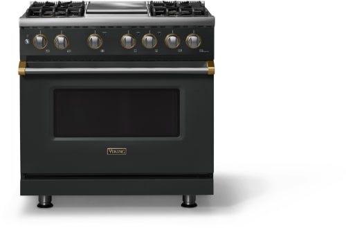 Viking 5 Series VDR53644GANBBLP - 36"W. Dual Fuel Range; Four Burners with Griddle