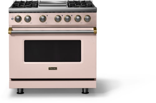 Viking 5 Series VDR53644GBHBB - 36"W. Dual Fuel Range; Four Burners with Griddle
