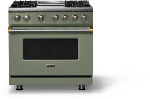 Viking 5 Series VDR53644GEUBB - 36"W. Dual Fuel Range; Four Burners with Griddle