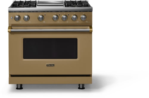 Viking 5 Series VDR53644GGHBBLP - 36"W. Dual Fuel Range; Four Burners with Griddle