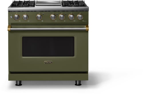 Viking 5 Series VDR53644GMABBLP - 36"W. Dual Fuel Range; Four Burners with Griddle