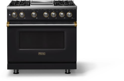 Viking 5 Series VDR53644GONBBLP - 36"W. Dual Fuel Range; Four Burners with Griddle
