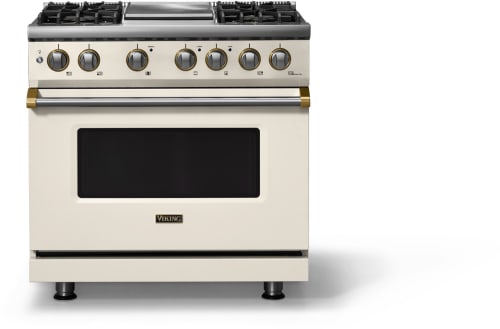 Viking 5 Series VDR53644GPWBBLP - 36"W. Dual Fuel Range; Four Burners with Griddle