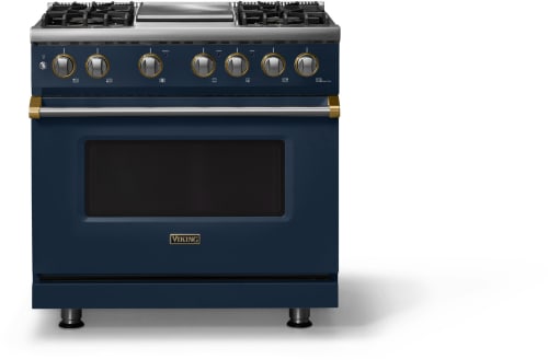 Viking 5 Series VDR53644GSBBBLP - 36"W. Dual Fuel Range; Four Burners with Griddle
