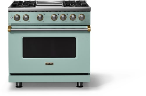 Viking 5 Series VDR53644GSPBB - 36"W. Dual Fuel Range; Four Burners with Griddle