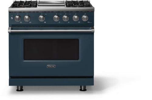 Viking 5 Series VDR53644GSQ - 36"W. Dual Fuel Range; Four Burners with Griddle