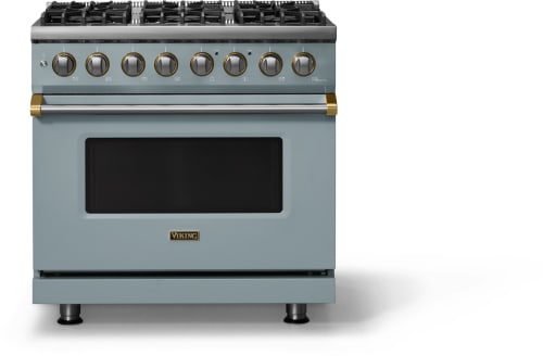 Viking 5 Series VDR53646BNSBB - 36"W. Dual Fuel Range; Six Burners