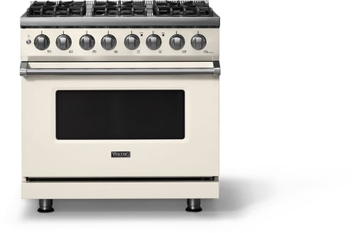 Viking 5 Series VDR53646BPW - 36"W. Dual Fuel Range; Six Burners