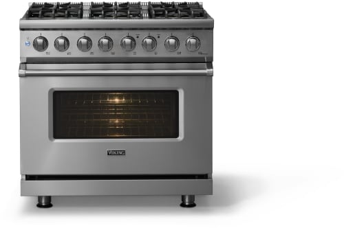 Viking 5 Series VDR53646BSS - 36"W. Dual Fuel Range; Six Burners