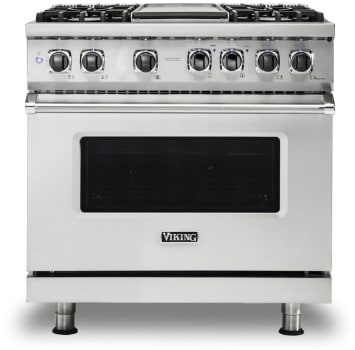 Viking 5 Series VDR5364GSSLP - 5 Series 36" Dual Fuel Range in Front View