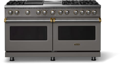 Viking 5 Series VDR56046GQDGBB - 60"W. Dual Fuel Range; Six Burners with Griddle and Grill