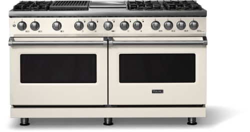Viking 5 Series VDR56046GQPW - 60"W. Dual Fuel Range; Six Burners with Griddle and Grill