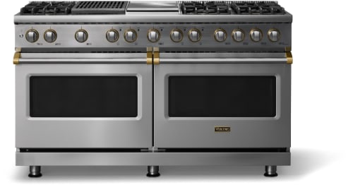 Viking 5 Series VDR56046GQSSBB - 60"W. Dual Fuel Range; Six Burners with Griddle and Grill