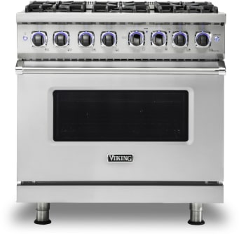 Viking Vdr73626bss 36 Inch Pro Style Dual Fuel Range With 6 Viking Elevation Sealed Burners Vari Speed Dual Flow Convection Oven Gourmetglo Infrared Broiler Varisimmer Setting Rapid Ready Preheat 12 Oven Cooking Modes Self Clean Oven