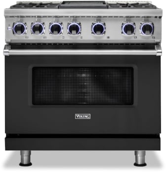 W W72DK Viking VDR73624GCS 36 Inch Freestanding Dual Fuel Range with 4