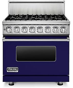Viking Vdr7366bcb 36 Inch Pro Style Dual Fuel Range With 6 Viking Elevation Sealed Burners Varisimmers Vari Speed Dual Flow Convection Oven Self Clean And Infrared Broiler Cobalt Blue Natural Gas