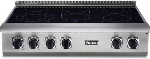 Viking 5 Series VERT53616BSS - 36 Inch Electric Rangetop with 6 Elements in Front View